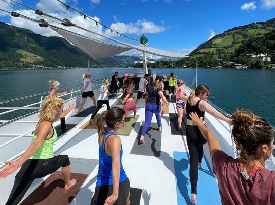 Yoga Experience between glacier, mountain & lake