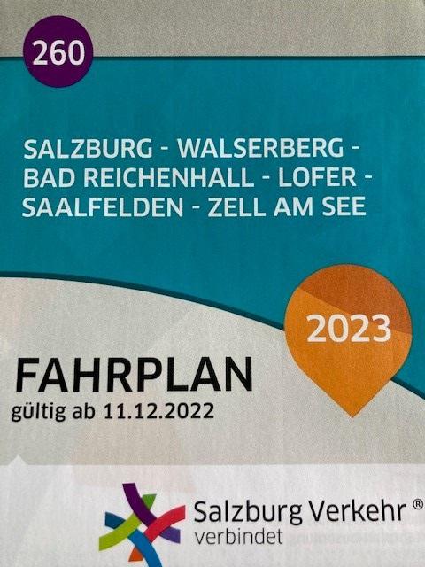 Bus timetable 260 - Zell am See-Saalfelden-Lofer-Walserberg-Salzburg